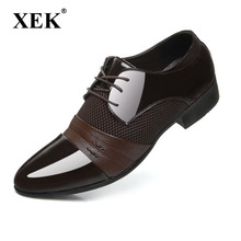 XEK-zapatos huecos transpirables para hombre, calzado Formal con punta puntiaguda de charol Oxford, zapatos de vestir de negocios, ZLL32 2024 - compra barato