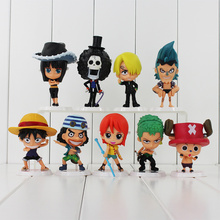 9-12cm 9pcs/lot Hot Japanese Anime Luffy Chopper Robin Zoro Sanji Nami PVC Action Figures Collectible Model Toys Doll 2024 - buy cheap