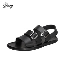 GRWG 100% Genuine Leather Men Summer Sandals Breathable Casual Shoes Men Soft Sandals High Quality Men Shoes Free Shipping 2024 - buy cheap