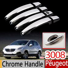 For Peugeot 3008 Chrome Handle Covers Trim Set of 4PCS 2008-2016 Good Quality Car Accessories Stickers Car Styling 2012 2015 2024 - buy cheap