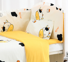 6/9pcs Cow Baby Bed Linens baby bedding set baby nursery cotton curtain crib bumper baby cot set room decoration,120*60/120*70cm 2024 - buy cheap