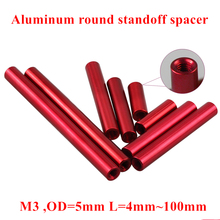 M3 poste de coluna de alumínio, poste m3 * 6/8/10/12/15/20/25/30/35/40/50mm, parafusos espaçadores de espaçamento redondos de alumínio, peças de modelo rc com 10 peças 2024 - compre barato