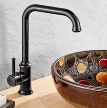 Kitchen Wet Bar Bathroom Vessel Sink Faucet Black Oil Rubbed Bronze One Handle Swivel Spout Mixer Tap Single Hole msf091 2024 - buy cheap