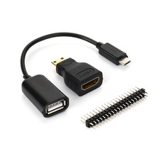 USB кабель для Raspberry Pi Zero Mini-HDMI Male To HDMI Female + Micro USB To USB + Male GPIO Прямая поставка l1031 #2 2024 - купить недорого