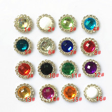 CJSIR 10 Uds 16mm Metal acrílico Flatback Rhinestone cristal botón DIY boda invitación chica accesorio pelo flor 2024 - compra barato