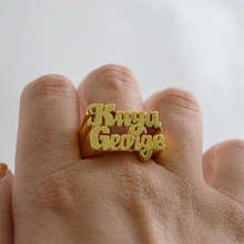 Lateefah модное индивидуальное Золотое серебристое кольцо с смелыми именами кольцо с надписью именем Пары Индивидуальные Кольца с двойным именем ювелирные изделия подарок на день рождения 2024 - купить недорого