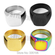 Оптовая продажа, полированное твердое масонское кольцо 316L из нержавеющей стали, ювелирное изделие, цветное гладкое покрытие, байкерское мужское кольцо R079 2024 - купить недорого