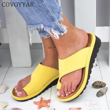 COVOYYAR-Sandalias de plataforma con cuña para mujer, chanclas de playa con Tanga, talla grande 43, 2021 2024 - compra barato