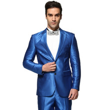Men's Shiny Fashion Party Wedding Suits Tuxedo Costume Marriage Terno Masculino Business Suits for Men Two Pieces Jacket Pants 2024 - buy cheap