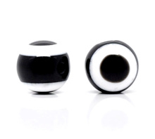 DoreenBeads Resin Spacer Beads Ball Black Eye Pattern About 10mm( 3/8") Dia, Hole: Approx 2mm, 15 PCs new 2024 - buy cheap