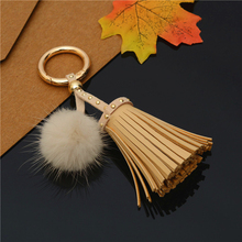 1PC Mink Hair Rivets Tassel DIY Jewelry Curtain Garments Decorative Accessories Key Chain Handbag Cellphone Pendant Craft Tassel 2024 - buy cheap