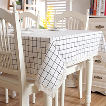 Toalha de mesa de algodão/linho, retangular/quadrado, com rendas, para decoração de cozinha, durável 2024 - compre barato