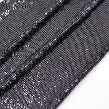 JUNAO 45*150cm Black Rhinestones Fabric Metal Trim Aluminum Mesh Strass Applique Crystal Ribbon Banding for Dress Bag Crafts 2024 - buy cheap