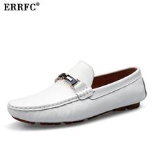 ERRFC-zapatos mocasines blancos para hombre, mocasines de diseñador de moda, abalorio de Metal, sin cordones, zapatos para conducir, ocio, color negro, 36-46 2024 - compra barato