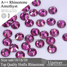 Upriver A++ 1440pcs/288pcs Popular Shiny Glass Amethyst SS6-SS30 Flatback Hotffix Rhinestones For Clothing Accessories 2024 - buy cheap