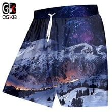 OGKB Casual Shorts Men Hot Gyms 3D Beach Board Shorts Printed Snow Mountain Hiphop Plus Size 6XL Costuming For Men Boxer Trouser 2024 - buy cheap