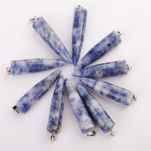 Free Shipping Natural Stone Bullet Charms 12pcs Wholesale Pendants For Jewelry Making 2024 - buy cheap