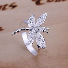 925 jewelry silver plated  Ring Fine Fashion Zircon Dragonfly Silver Jewelry Ring Women&Men Gift Finger Rings SMTR017 2024 - buy cheap