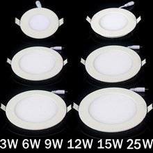 3W 4W 6W 9W 12W 15W 25W Warm White/Natural White/Cold White LED ceiling recessed grid downlight square/round panel light + drive 2024 - buy cheap