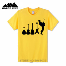 Футболка мужская с коротким рукавом, рубашка с рисунком рок-ролла, эволюция музыки и гитары, бесплатная доставка 2024 - купить недорого