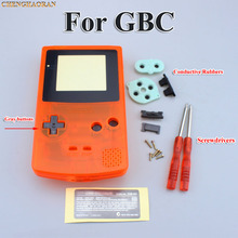Прозрачный оранжевый полный корпус Оболочка Чехол для GBC Запчасти для Gameboy с Токопроводящая Резина отвертки 2024 - купить недорого
