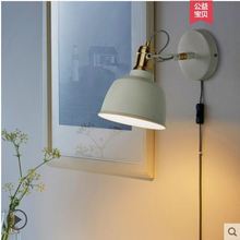 Nordic wall lamp bedside bedroom reading lamp simple modern creative with line plug switch open line wall lamp 2024 - buy cheap