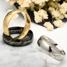 Size US6-13 Gold Silver Plated Black Color Stainless Steel Rune Couple Ring Women Men's Ring male female jewelry #278962 2024 - buy cheap