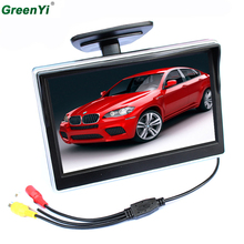 GreenYi Высокое разрешение 5 дюймов 16:9 экран легко устанавливается автомобильный монитор заднего вида для парковки система помощи заднего хода 2024 - купить недорого