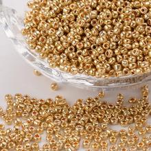 1 Pound 2mm Golden Color Plated Electroplate Glass Seed Beads Round Hole Rocailles for Jewelry Making hole: 0.5mm 2024 - buy cheap
