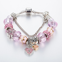 ANNAPAER-Pulseras de cadena de corazón rosa para mujer, brazaletes Retro, joyería artesanal, novedad de 2019, B16069 2024 - compra barato