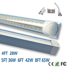 25pcs 28W 32W 42W 60W T8 Integrated Led V shaped Tube 4ft 5ft 6ft 8ft SMD 2835 85-265V led fluorescent Lighting led tube lamp 2024 - buy cheap