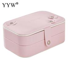 New Portable Women Jewelry Box Storage Organizer Girls Travel 2-Layer Rectangle Earrings Ring Necklace Carrying Case Gift Boxes 2024 - buy cheap