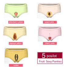 5PCS/LOT 2017 New Arrival 3D Printing Fruit Cherry Pink Bragas Culotte Femme Women's Briefs Sexy Panties For Women Erotic 2024 - buy cheap