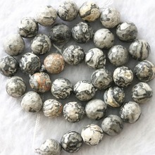 Белый леопардовый камень 10 мм, граненые круглые высококачественные ювелирные изделия «сделай сам», незакрепленные бусины 15 дюймов B1094 2024 - купить недорого