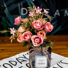 10 голов/1 комплект шелковых роз, искусственные цветы, букет чайных роз для свадьбы, аксессуары для дома, декор для комнаты 2024 - купить недорого