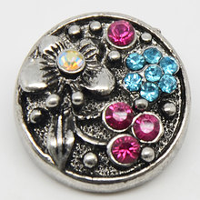 Colorful Rhinestone Snap Button Fit For 18mm Snap Button Jewelry 2024 - buy cheap