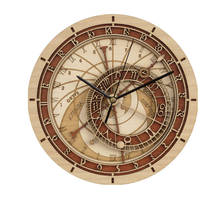 Prague Astronomical Wooden Clock Living Room Wall Clock Quartz Clock 12 Constellation Great Wall Clock Silence 2024 - buy cheap