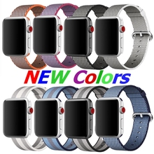 Тканые нейлоновые Ремешки для наручных часов iWatch Apple Watch sport loop браслет и тканевый ремешок 38 мм 42 мм 40 мм 44 мм Серия 1 2 3 4 5 2024 - купить недорого