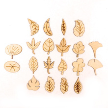 Mixed Various Leaves Pattern Wooden Scrapbooking Art Collection Craft for Handmade Accessory Sewing Home 35-45mm 20pcs 2024 - buy cheap