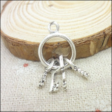 6 pcs Vintage Keychain zinc alloy charms pendant DIY Bracelet Necklace metal jewelry accessories Making 2024 - buy cheap
