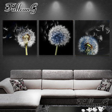 FULLCANG 3pcs/set diamond embroidery plant dandelion triptych diy 5d mosaic painting full square/round drill home decor FC822 2024 - buy cheap