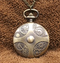 Reloj con colgante de cuarzo para mujer y hombre, cronógrafo de bolsillo, Estilo Vintage, bronce, antiguo, regalo 2024 - compra barato