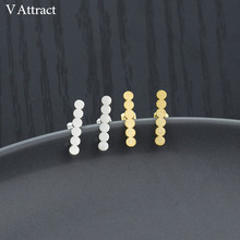 V Attract Vintage Jewelry Gold  Brincos Stainless Steel Geometric Row of Circles Stud Earrings For Women Bridesmaid Gift 2024 - buy cheap