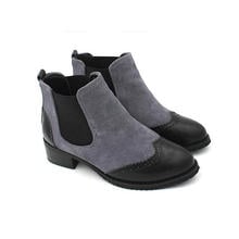 Botas de viento británico para mujer, botines planos de talla pequeña 33, botines de punta estrecha, botines Chelsea, otoño e invierno, nuevas 2024 - compra barato