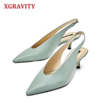 XGRAVITY New Summer Shoes Retro V Design Women Pointed Toe High Heel Pumps Sexy Woman Fashion High Heels Thin Heels Sandals A120 2024 - buy cheap