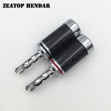 4Pcs High Quality HIFI Silver Plated Carbon Fiber Speaker Cable BFA Banana Male Amplifier Terminal Jack Plug Audio Connector 2024 - buy cheap