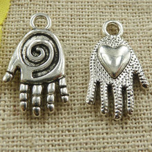 Free Ship 180 pieces tibetan silver hand charms 20x11mm #4652 2024 - buy cheap