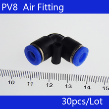 High quality 30PcsPV8  Pneumatic 8mm to 8mm Right Angle Quick Fittings Connector Adapter 2024 - buy cheap