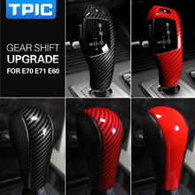 TPIC Carbon Fiber ABS Gear Shift Handle Cover Car Sticker For BMW E60 X5 E70 X6 E71 5 Series Gear Knob Interior Car Accessories 2024 - buy cheap