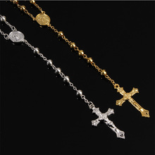 48 шт./6 мм золотой крест с Иисусом, металлический крест с подвеской, четки, красивое ожерелье, католическая молитва 2024 - купить недорого